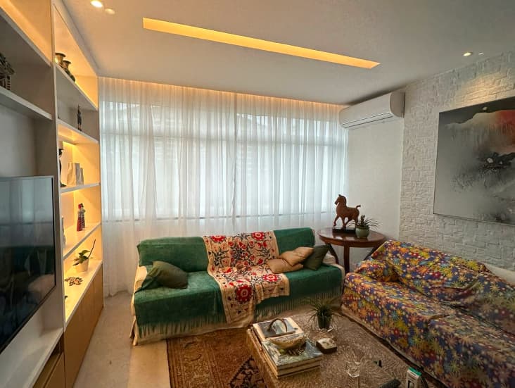 Cortina para sala voil prega franzidor